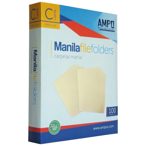 FOLDER MANILA AMPO CARTA CAJA 100