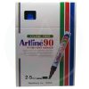 Marcador punta biselada Artline 90 azul recargable