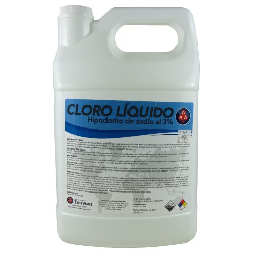 CLORO LIQUIDO TRES ASES 3% GALON