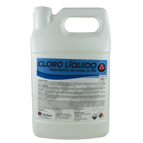 CLORO LIQUIDO TRES ASES 3% GALON