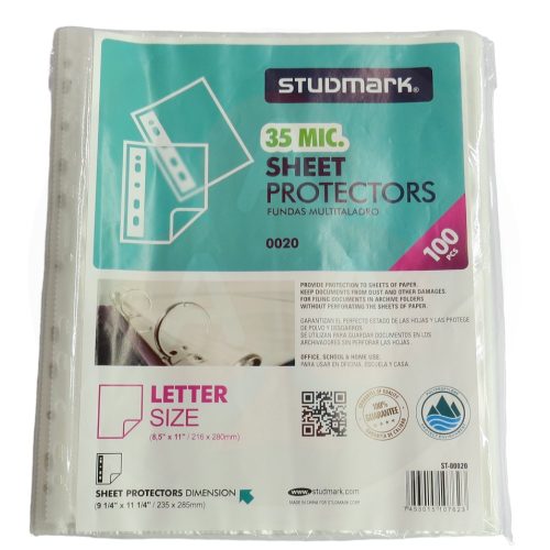 Protector hojas fundas cartas Studmark paquete 100