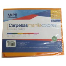 FOLDER AMPO COLOR NARANJA CARTA PAQUETE 80