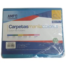 FOLDER AMPO COLOR AZUL CARTA PAQUETE 80