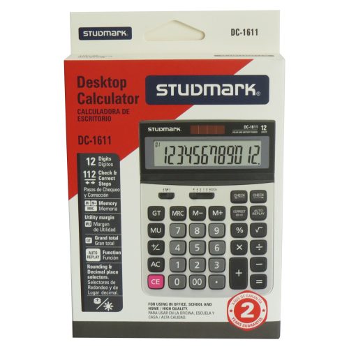 020157 CALCULADORA STUDMARK ST DC 1611 12DIG NEGRO