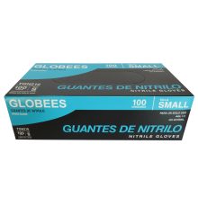 GUANTE NITRILO GLOBEES AZUL LIBRE POLV S CJ100