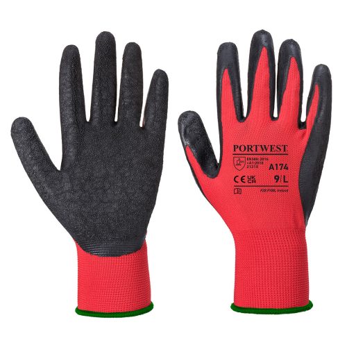 A174 Guante Flex Grip Látex Rojo-Negro