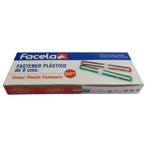 FASTENER PLASTICO COLOR FACELA CAJA 50