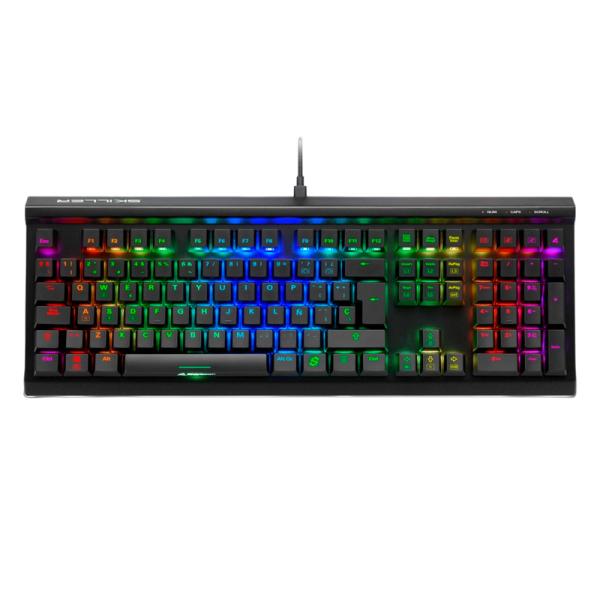 TECLADO GAMING RGB SHARKOON SKILLER SGK60 MECÁNICO ALÁMBRICO USB INGLÉS SWITCH BLANCO 4044951030095