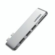 HUB UGREEN CM380 MULTIFUNCIONAL USB-C 2 PUERTOS USB 3.0 1 PUERTO HDMI RTO PARA TARJETAS SD/TF PARA MACBOOK AIR/PRO 80856