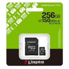 MEMORIA MICRO SD 256GB KINGSTON SDCS3/256GB CLASE 10 UHS-I U3 150 MB/S PARA DISPOSITIVOS Y CAMARAS ANDROID