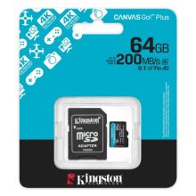 MEMORIA MICRO SD 64GB KINGSTON SDCG4/64GB CLASE 10 UHS-I V30 200 MB/S / 100 MB/S PARA DRONES Y CAMARAS DEPORTIVAS