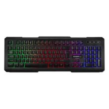 TECLADO GAMING RGB ARGOM COMBAT KB-2055BK MECANICO ALAMBRICO INGLES ARG-KB-2055BK